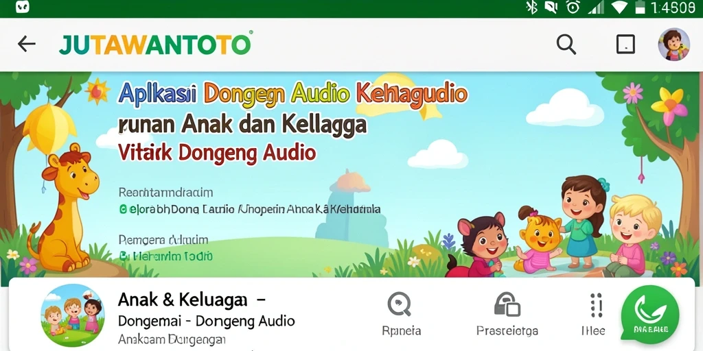 Antarmuka JUTAWANTOTO yang ramah anak dan menarik.