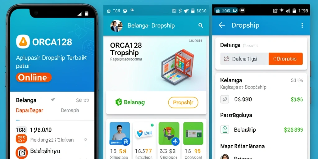 Screenshot utama ORCA128 menampilkan antarmuka user-friendly untuk pemula dropship.