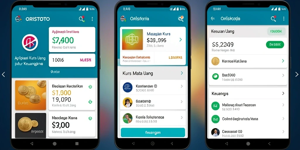 Antarmuka ORISTOTO menampilkan nilai tukar mata uang terkini dengan jelas.