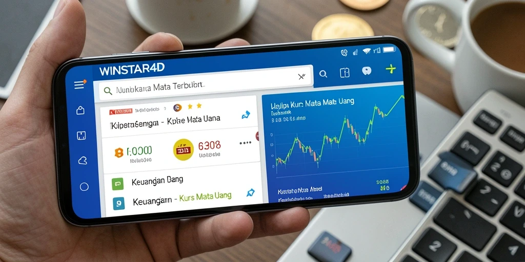 Tampilan antarmuka aplikasi WINSTAR4D yang menampilkan kurs mata uang terkini.